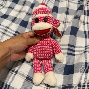NWT sock monkey beanie baby